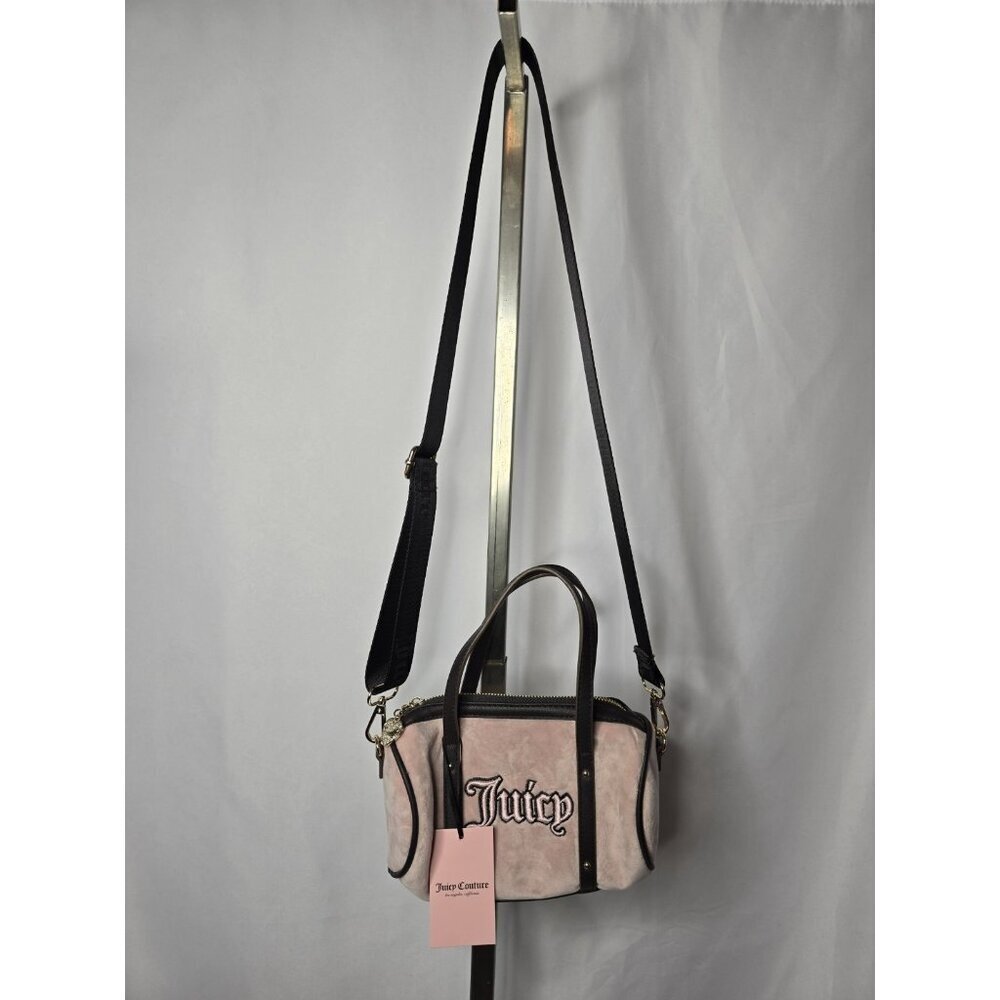 Juicy Couture Logo Velvet Queen Of Everything Mini Barrel Crossbody Bag- NWT